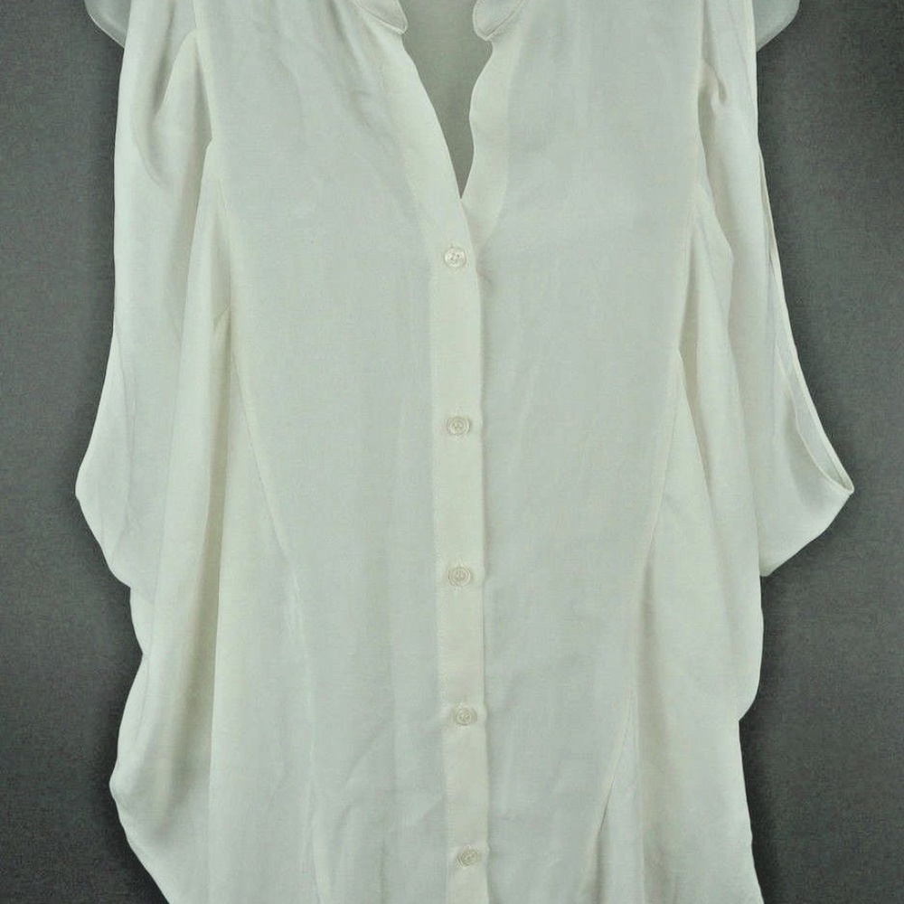 NWT  Emerson Thorpe White Silk Butterfly Shirt